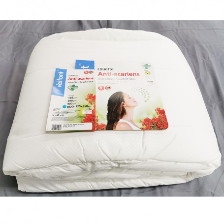 Couette Anti-acariens microfibre, toucher soie DUO: 125+250g/m²